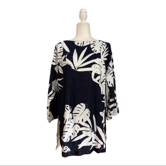 ORLEBAR BROWN Alina Camo Leaf Cover-Up 100% Cotton French Terry Retro Luxe Glam - Picture 3 of 11